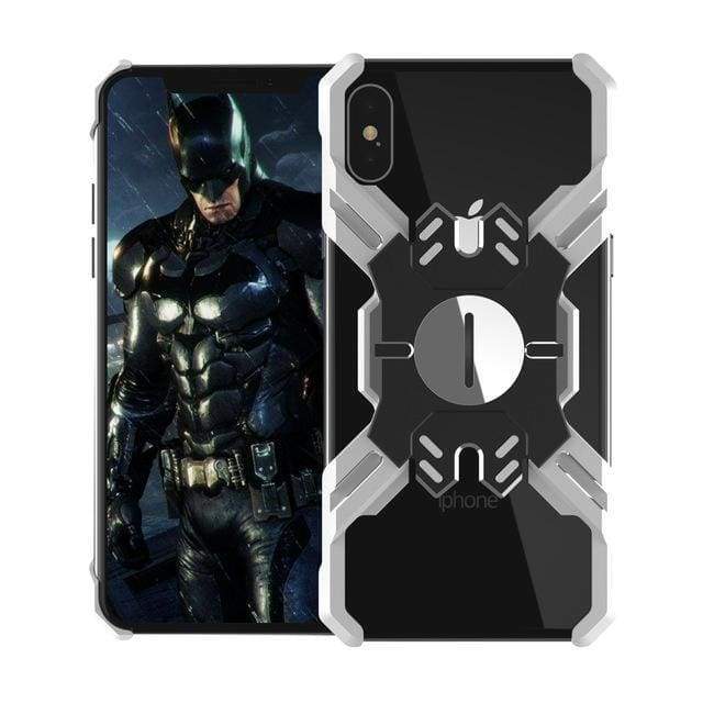 Coque des Héros Protection Antichoc En Métal pour iPhone - iPhone XR / Argent Noir