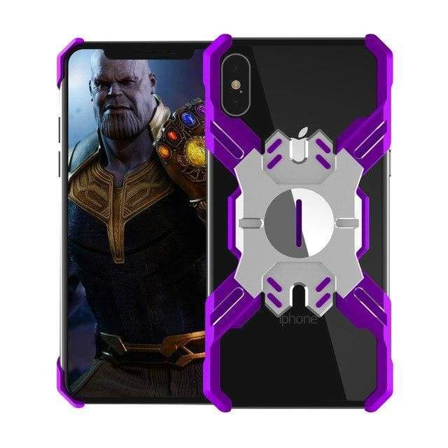 Coque des Héros Protection Antichoc En Métal pour iPhone - iPhone XR / Violet Noir