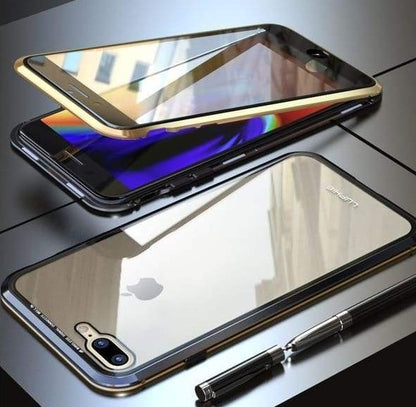 Coque deux faces à Adsorption Magnétique Super Résistante Pour iPhone - iPhone X / Doré Noir