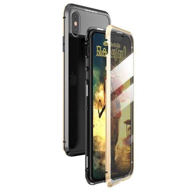 Coque deux faces à Adsorption Magnétique Super Résistante Pour iPhone - iPhone XS Max / Noir Or
