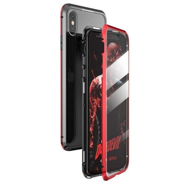 Coque deux faces à Adsorption Magnétique Super Résistante Pour iPhone - iPhone XS Max / Noir Rouge