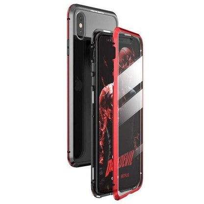 Coque deux faces à Adsorption Magnétique Super Résistante Pour iPhone - iPhone XS Max / Noir Rouge