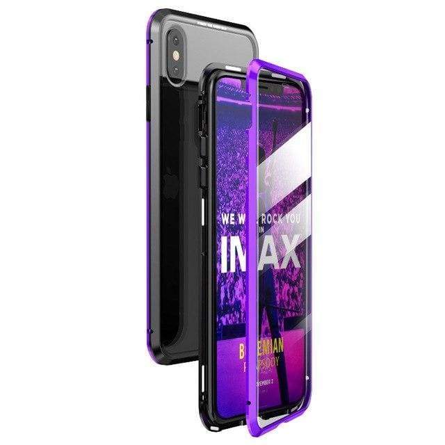 Coque deux faces à Adsorption Magnétique Super Résistante Pour iPhone - iPhone XS Max / Noir Violet