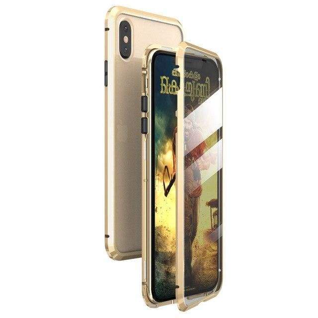 Coque deux faces à Adsorption Magnétique Super Résistante Pour iPhone - iPhone XS Max / Or