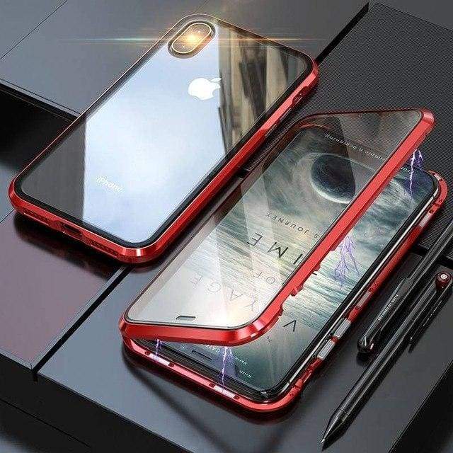 Coque deux faces à Adsorption Magnétique Super Résistante Pour iPhone - iPhone XS Max / Rouge