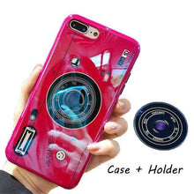 Charger l&#39;image dans la galerie, Coque en Silicone avec Caméra Motifs Haute Qualité -Livraison Gratuite - iPhone XSMax / Rouge+ Support - Coques
