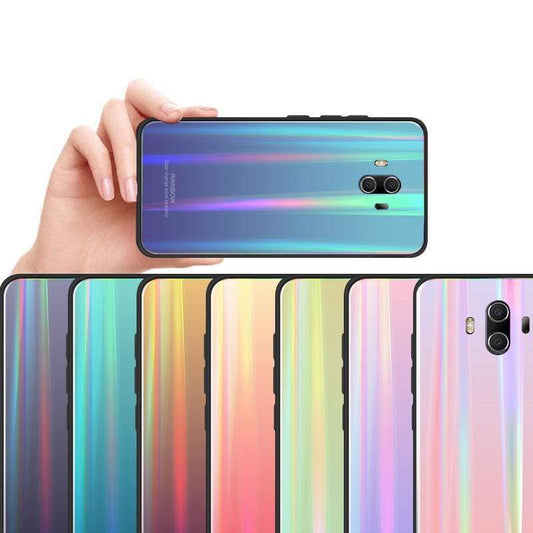 Coque en verre trempé de luxe Arc-En-Ciel pour Huawei - Fitted Cases
