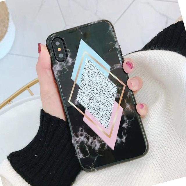 Coque Haute Protection Avec Motif Marbre Pour iPhone - iphone 6 6S / modèle 01 - iPhone Cases