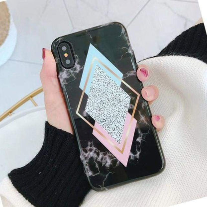 Coque Haute Protection Avec Motif Marbre Pour iPhone - iphone 6 6S / modèle 01 - iPhone Cases