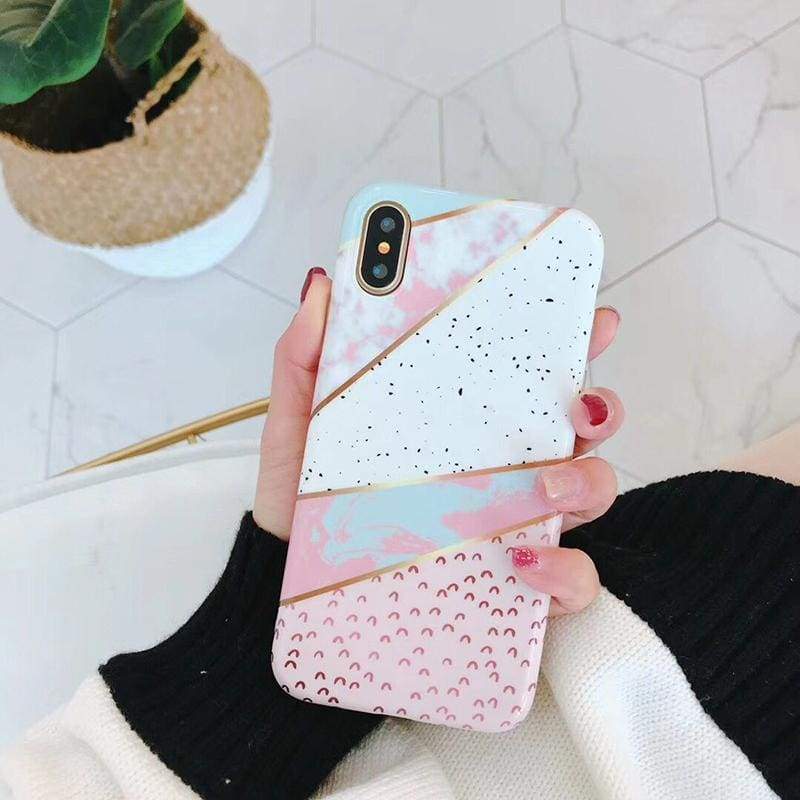 Coque Haute Protection Avec Motif Marbre Pour iPhone - iphone 6 6S / modèle 02 - iPhone Cases