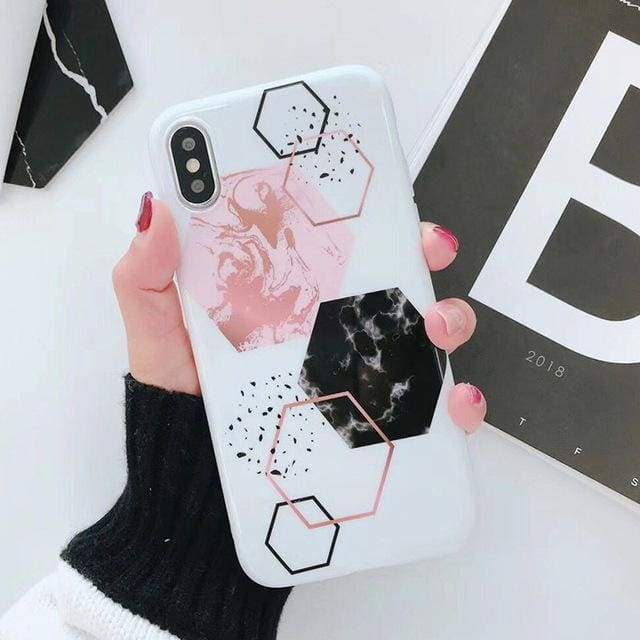 Coque Haute Protection Avec Motif Marbre Pour iPhone - iphone 6 6S / modèle 03 - iPhone Cases