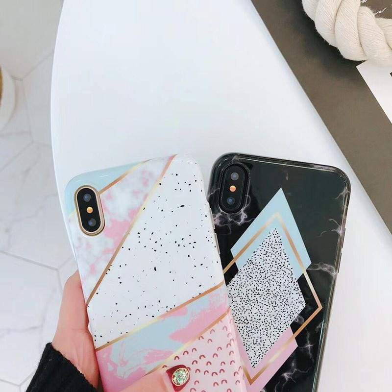 Coque Haute Protection Avec Motif Marbre Pour iPhone - iPhone Cases