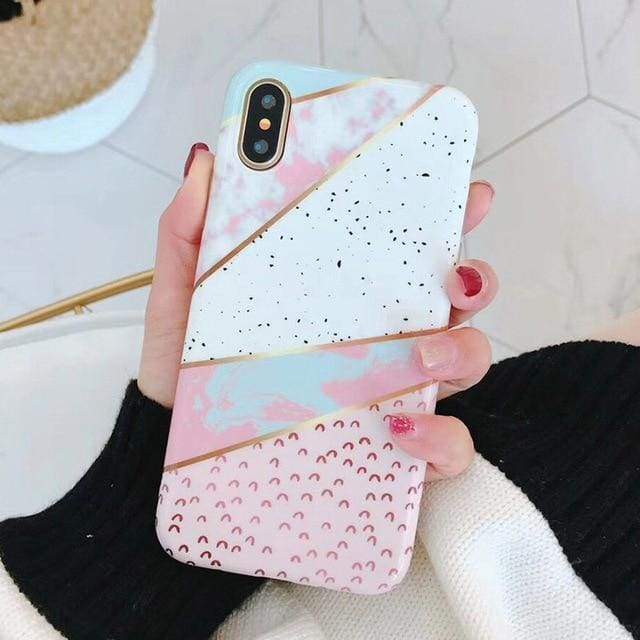 Coque Haute Protection Avec Motif Marbre Pour iPhone - iPhone Cases