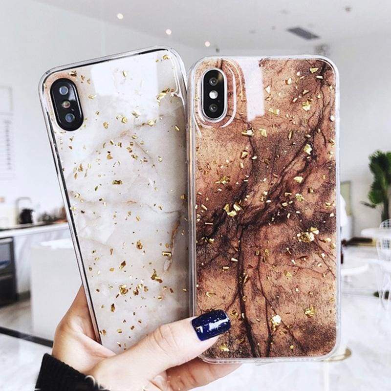 Coque Haute Protection Avec Motif Marbre Pour iPhone - Half-wrapped Case