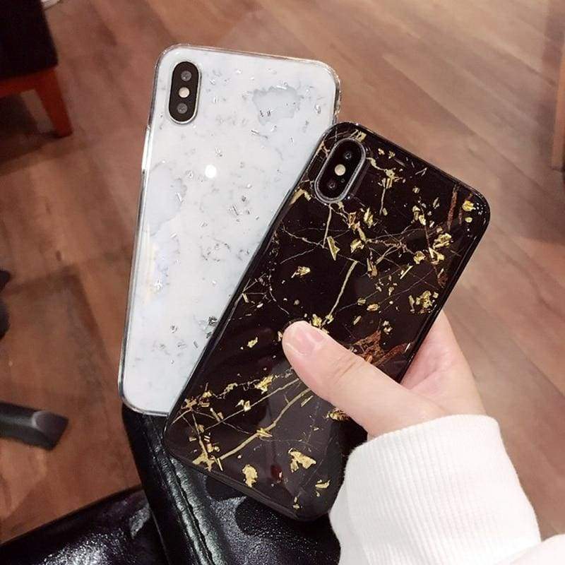 Coque Haute Protection Avec Motif Marbre Pour iPhone - Half-wrapped Case