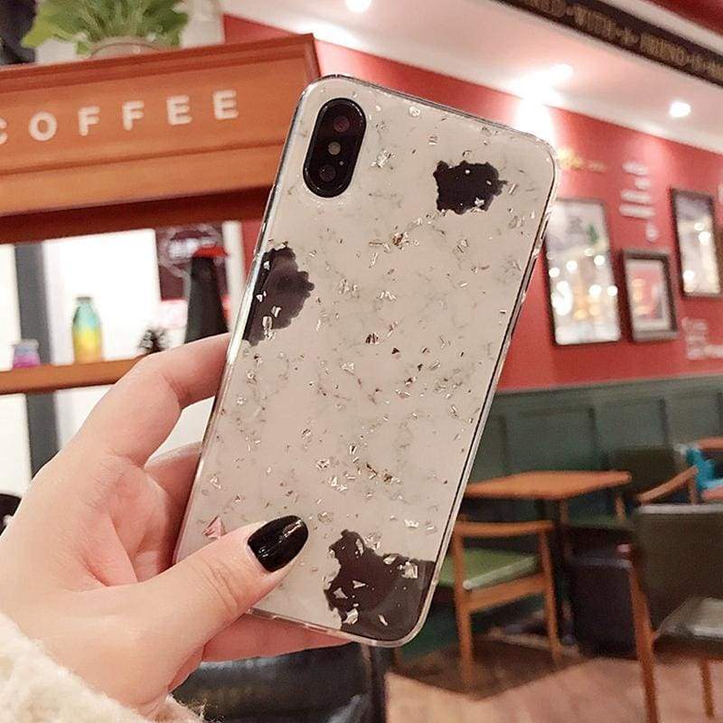 Coque Haute Protection Avec Motif Marbre Pour iPhone - Half-wrapped Case