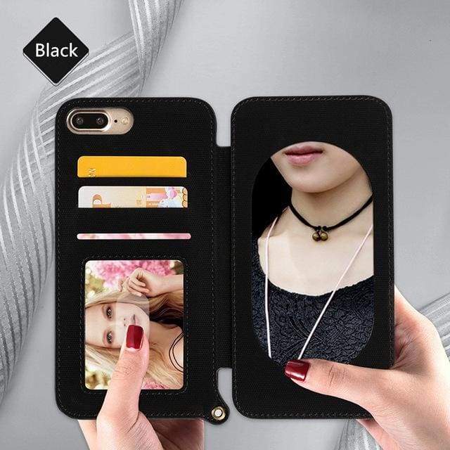 Coque Miroir portefeuille pour votre iPhone - iphone 6 / Noir