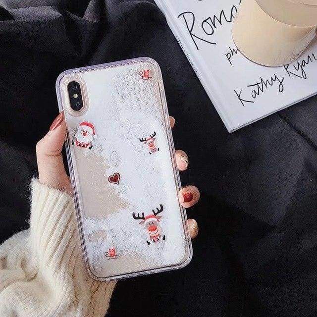 Coque Pour iphone avec liquide paillette de noël - iPhone 6 Plus / 2
