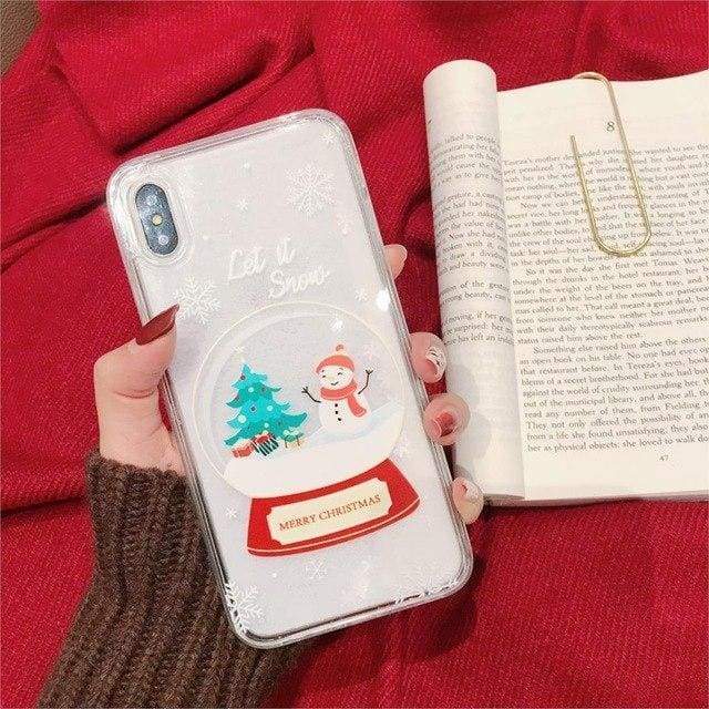 Coque Pour iphone avec liquide paillette de noël - iPhone 6 Plus / 3