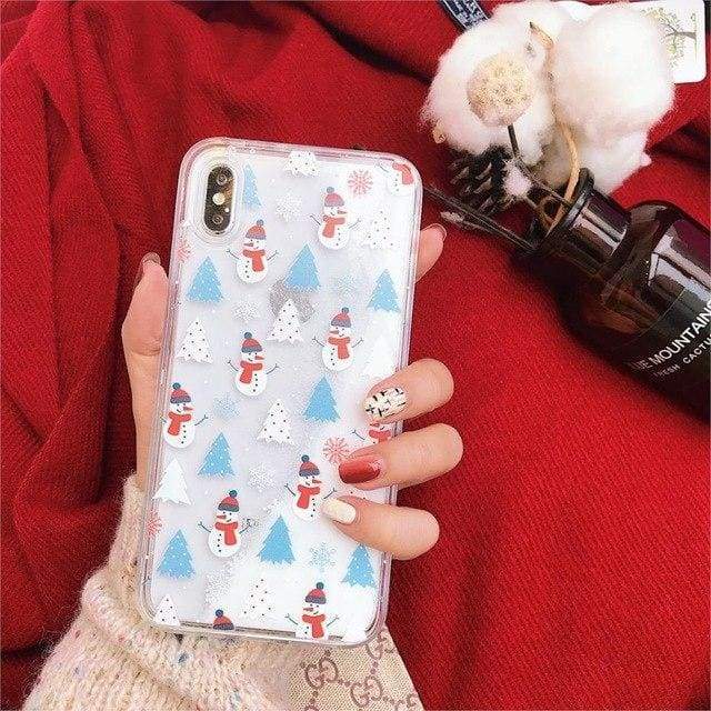 Coque Pour iphone avec liquide paillette de noël - iPhone 6 Plus / 4