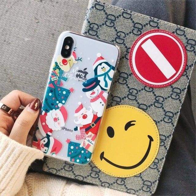 Coque Pour iphone avec liquide paillette de noël - iPhone 6 Plus / 7