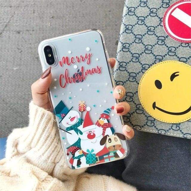 Coque Pour iphone avec liquide paillette de noël - iPhone 6 Plus / 8