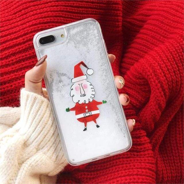 Coque Pour iphone avec liquide paillette de noël - iPhone 6 Plus / 9