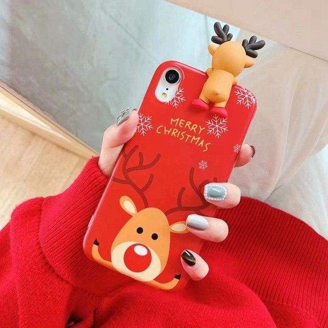 Coque pour NOËL en Silicone Haute Protection pour iPhone - iPhone XS Max / Rouge - Coques