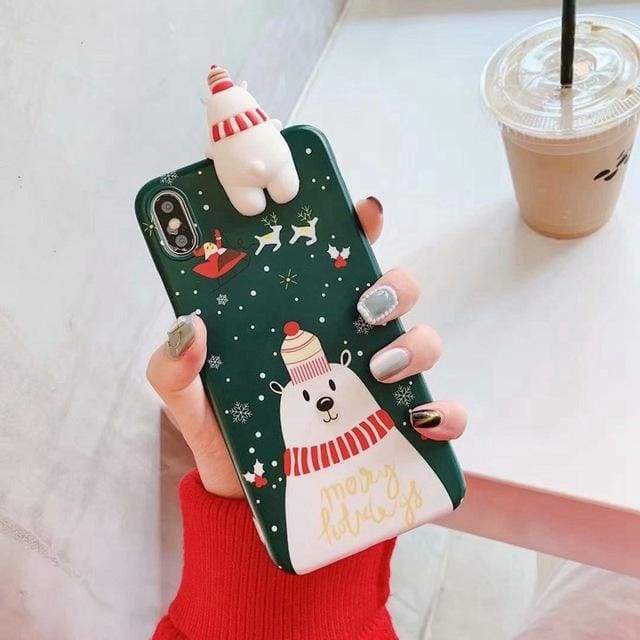 Coque pour NOËL en Silicone Haute Protection pour iPhone - iPhone XS Max / Vert - Coques