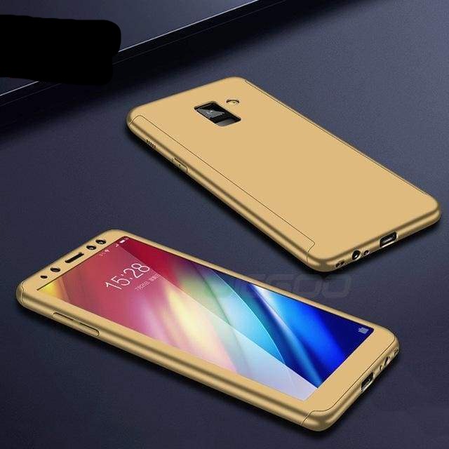 Coque résistante Anti rayures avec Protection 360 Degrés Pour Samsung - A8 2018 / Or - Samsung Cases