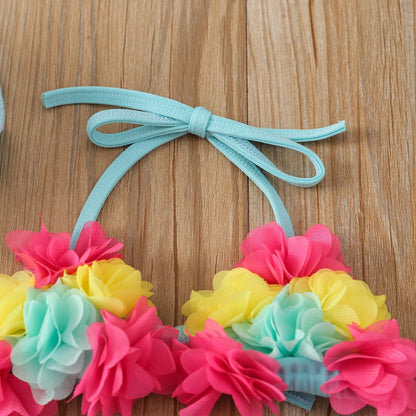 Bikini fleurs pour filles 3pcs