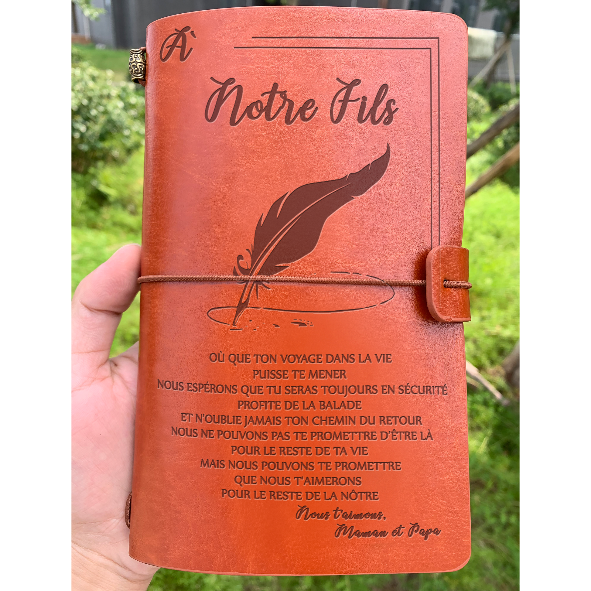 À Notre fils - Profite de la balade 2 -cadeau personalisé - Journal Vintage Agenda 