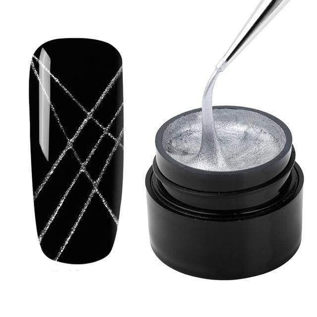 Gel à ongles pour Dessin daraignée Semi permanent - Argent paillettes - Nail Gel