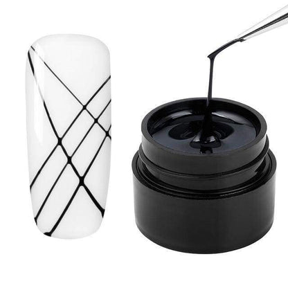 Gel à ongles pour Dessin daraignée Semi permanent - Noir - Nail Gel