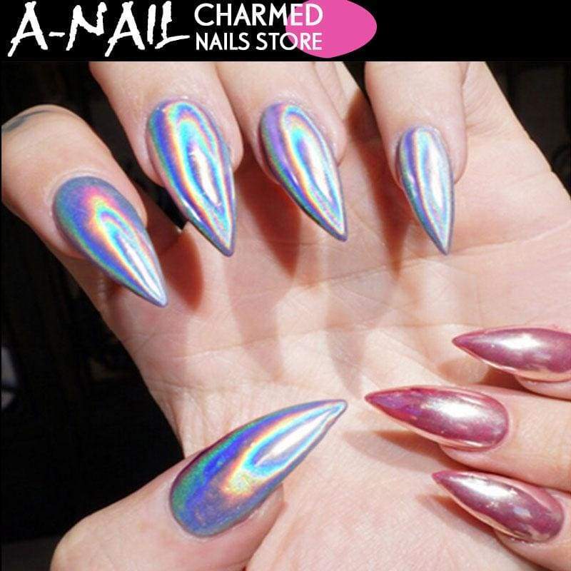 Glitter Poudre Parfait Holographique Ongles Poussière Laser Holo Ongles Pigment Argent Décorations - Paillettes à ongles
