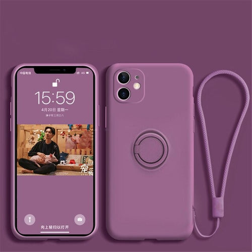 Funda de silicona mate con soporte para Samsung