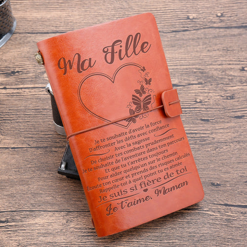 Journal Vintage- Cadeau Personnalisé- texte personnalisé de votre choix Coeur 