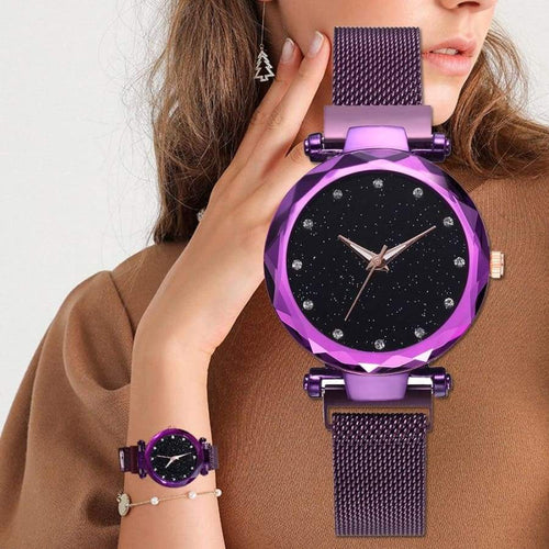 Montre Ciel étoilé avec Bracelet en Mailles Aimant pour Femmes - Womens Watches