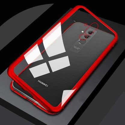 Nouvelle Coque à Adsorption Magnétique Super Résistante Pour Huawei - P20 / Rouge arrière transparent - Fitted Cases