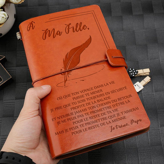 Père Et Fille - Profite De la Balade - Journal Vintage - Cadeau Personnalisé Agenda a ma fille 