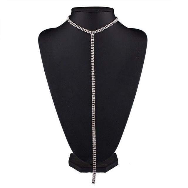 Strass paillette doré argenté élégant ras du cou - Argent Unique - Choker Necklaces