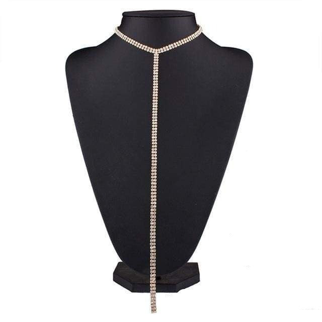 Strass paillette doré argenté élégant ras du cou - Or unique - Choker Necklaces