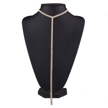 Strass paillette doré argenté élégant ras du cou - Or unique - Choker Necklaces