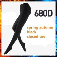 Charger l&#39;image dans la galerie, Les Bas-collants Thérapeutiques Tights M Noir avec pied pour automne-printemps 
