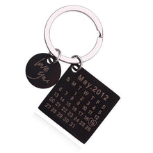 Charger l&#39;image dans la galerie, Porte clé calendrier personnalisé Key Chains Noir M002 
